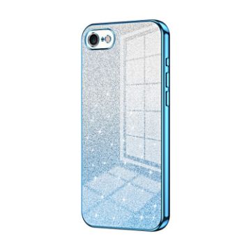 Blue Gradient Glitter Electroplated Phone Case for iPhone SE 2022/2020/8/7 - 1
