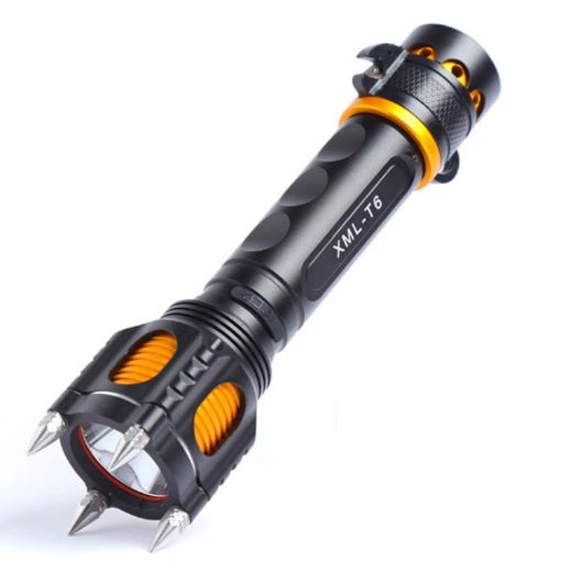 LED T6 Rechargeable Flashlight with Car Safety Hammer - 1