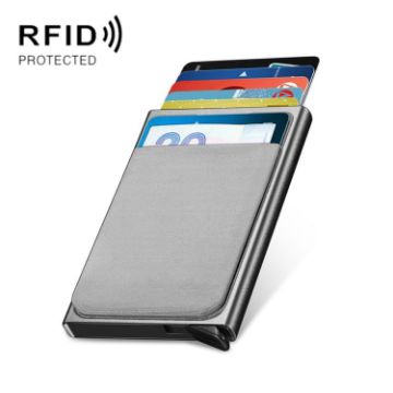 NEWBRING Metal Wallet Automatic Pop-up Card Holder Gray - 1