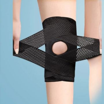 Breathable Knee Guard Adjustable Meniscus Patella Strap XXL Black - 1
