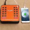 WLX-840 200W 40 Ports USB Charging Station, UK Plug - Black+Orange - 6
