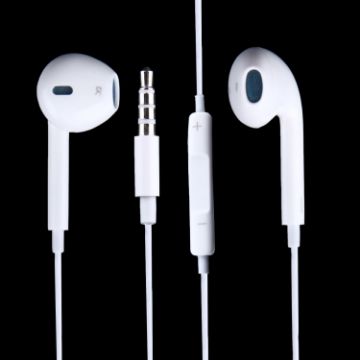 3.5mm Earphones with Mic and Control - White - 1