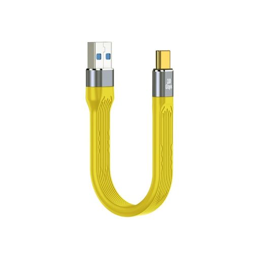 100W 10Gbps USB to USB-C FPC Flexible Data Cable - 13.8cm Yellow - 1