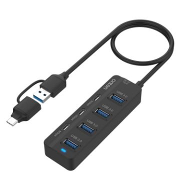 Onten UCA5306 7 in 2 USB3.0 + Type-C 7-Ports HUB Docking Station - 1
