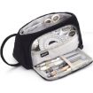 Angoo Student Stationery Bag - Large Capacity, Portable, Black Corduroy - 1