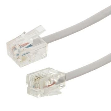 2 Core RJ11 to RJ11 Telephone Cable - 1m Length - 1