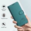 TCL 50XE 5G Cat Rat Embossed Pattern RFID Leather Phone Case - Peacock Green - 6