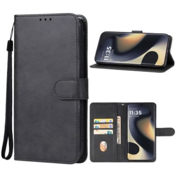 Motorola Edge 2024 Leather Phone Case - Black - 1