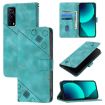 Green Embossed Leather Phone Case for vivo Y72 5G/iQOO Z3/Y52 5G - 1