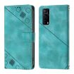 Green Embossed Leather Phone Case for vivo Y72 5G/iQOO Z3/Y52 5G - 2