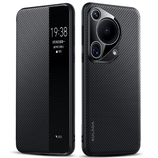 SULADA Kevlar 600D Leather Phone Case for Huawei Pura 70 Ultra (Black) - 1