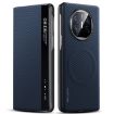 SULADA Kevlar 600D Texture Smart Window Leather Phone Case (Blue) - 1