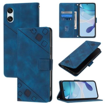 Sony Xperia 10 VI Blue Leather Phone Case - 1