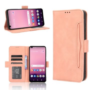 Orbic Magic 5G R678EL Leather Phone Case (Pink) - Card Slots, Calf Texture - 1