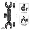 PULUZ Motorcycle Dualheads Crab Clamp Action Camera Handlebar Fixed Mount - 2