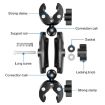 PULUZ Motorcycle Dualheads Crab Clamp Action Camera Handlebar Fixed Mount - 3