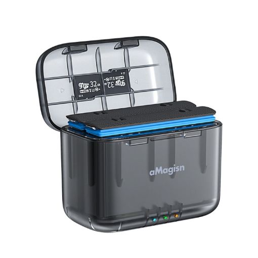 Insta360 X4 AMagisn Dual Battery Charging Box Transparent Storage - 1