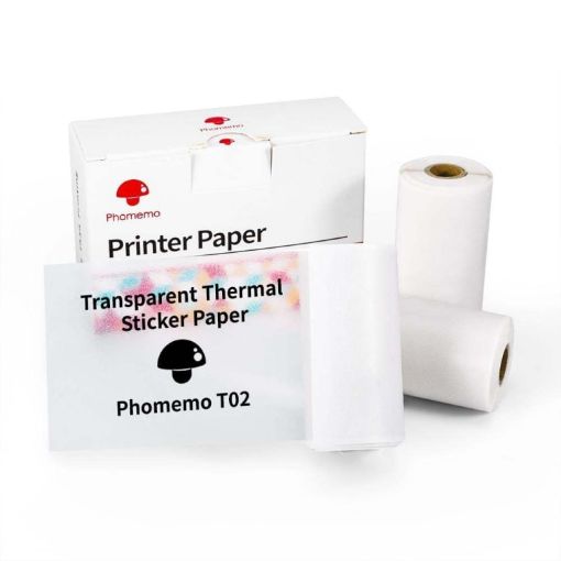 Phomemo T02 Bluetooth Printer Thermal Paper Label Paper 50mmx3.5m - 1
