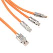 Mech Series 6A 120W 3 in 1 Fast Charging Data Cable - Orange - 3