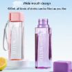 Simple Square Mug Portable Leak-Proof Plastic Cup Sports Camping Bottle - 4