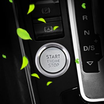 Audi Car Engine Start Key Push Button Ring Trim Aluminum Alloy Sticker (Silver) - 1