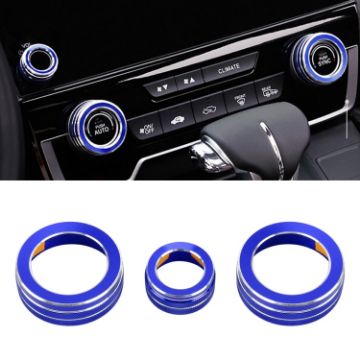 3 PCS Car Metal Air Conditioner Knob Case for Honda CR-V 2017 - Blue - 1