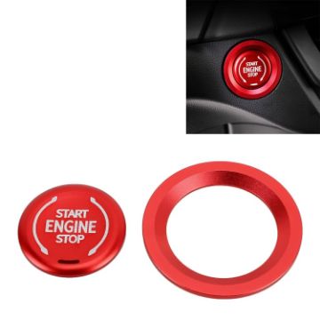 Car Engine Start Key Push Button Ring Trim Sticker for Cadillac/Chevrolet (Red) - 1