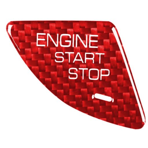 Red Carbon Fiber Engine Start Button Trim for Cadillac ATS/ATS-L - 1