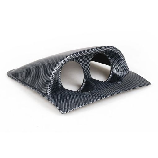 52mm 2 Holes Dash Gauge Meter Pod Mount Holder - Carbon Fiber - 1