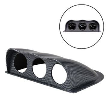 52mm 3 Hole Dash Gauge Meter Pod Mount Holder - Carbon Fiber - 1