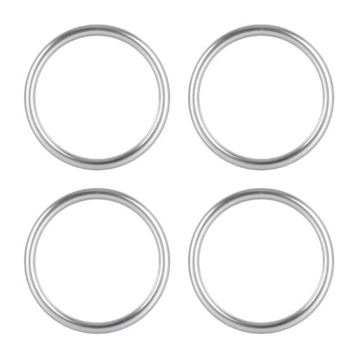 4 PCS Audi A1 Silver Vent Metal Decorative Ring Set - 1