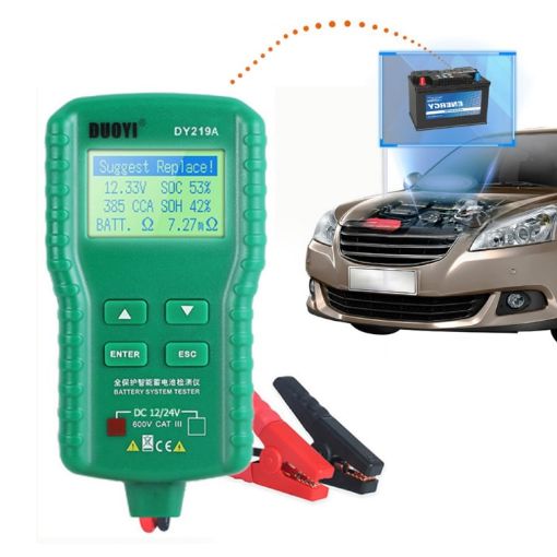 DUOYI DY219A Car Battery Analyzer - 12V/24V Diagnostic Device - 1