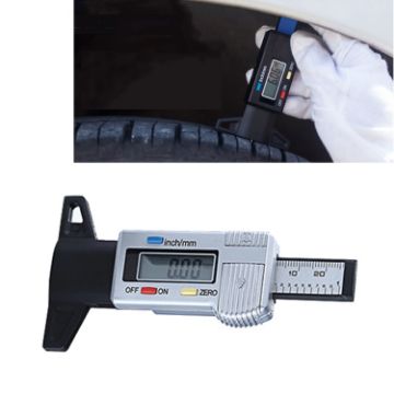 Electronic Digital Vernier Caliper Measuring Tools 0-25mm Depth Gauge Silver - 1