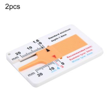 Plastic Tire Tread Depth Gauge 0-20mm - 2pcs - 1