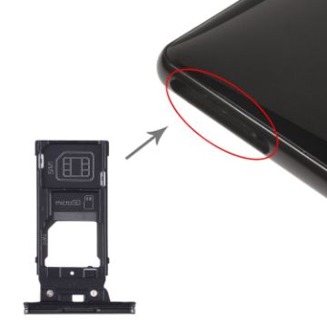 Sony Xperia XZ2 SIM Card Tray + Micro SD Card Tray - Black - 1