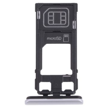 Sony Xperia 1/Xperia XZ4 Silver SIM Card Tray + Micro SD Card Tray - 1