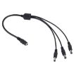 5.5 x 2.1mm DC Power Female Barrel to 3 Male Barrel Connector Cable - 1