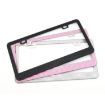 US Standard Stainless Steel License Plate Frame with Pink Diamonds - 2