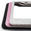 US Standard Stainless Steel License Plate Frame with Pink Diamonds - 3
