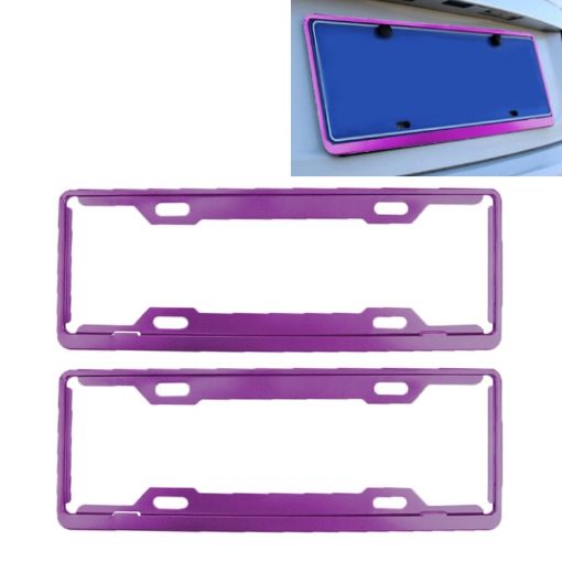 Purple Aluminum License Plate Frames - Set of 2 - 1