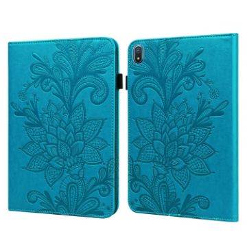 Blue Lace Flower Embossing Leather Tablet Case for Nokia T20 10.4 2021 - 1