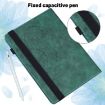 Nokia T10 Green Leather Tablet Case - Peacock Embossed Pattern - 4