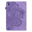 Nokia T10 Purple Leather Tablet Case - Peacock Embossed Pattern - 3