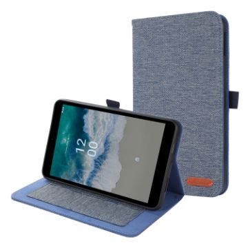 Nokia T10 Fabric PU + TPU Flip Tablet Leather Case - Dark Blue - 1