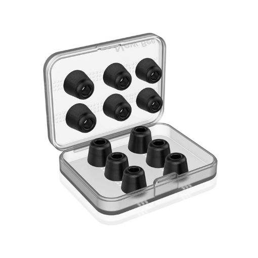 New Bee NB-M1 Memory Foam Ear Caps - 6 Pairs with Storage Box - 1