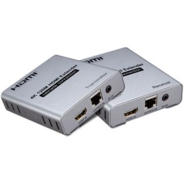 HDMI Single Cable 120m Transmitter/Receiver Extender 4K HD Transmitter (Gray) - 1