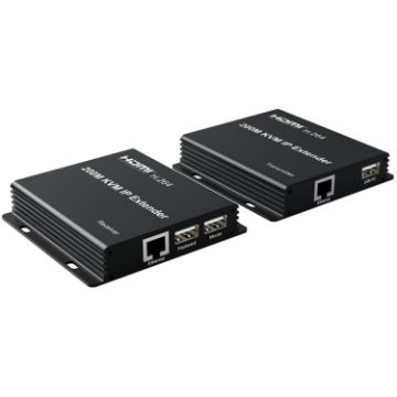 200m HDMI KVM IP Network Cable Extender H.264 Mouse Keyboard Extender EU Plug - 1