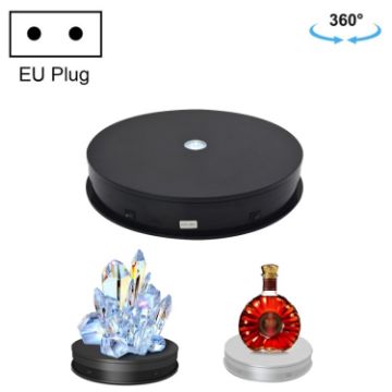 30cm Electric Rotating Turntable Display Stand LED Light Video Shooting Props - 1