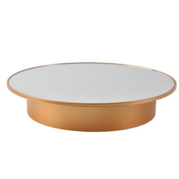20cm Mirror Two-way Turntable Display Stand - Gold - 1
