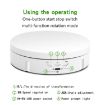 14.6cm Remote USB Electric Rotating Turntable Display Stand, White - 4